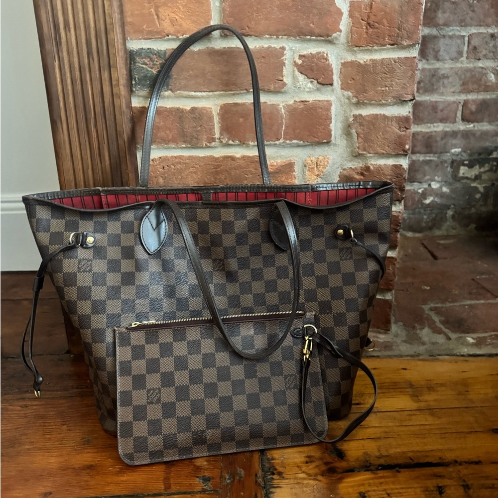Louis Vuitton Neverfull MM Damier Ebene w Pochette. Full Box, travel/dust bag